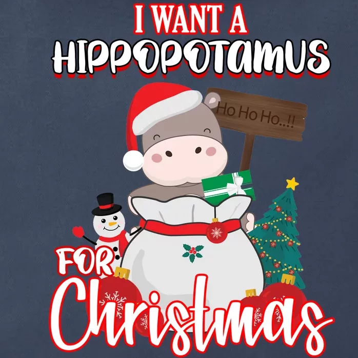 I Want A Hippopotamus For Christmas Ho Ho Ho Zip Tote Bag