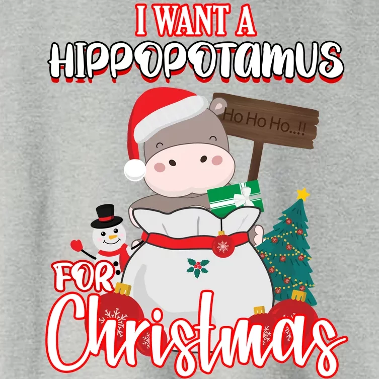 I Want A Hippopotamus For Christmas Ho Ho Ho Women's Crop Top Tee