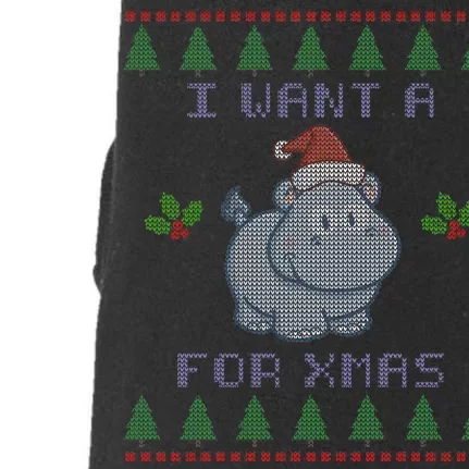 I Want A Hippopotamus For Christmas Ugly Doggie 3-End Fleece Hoodie