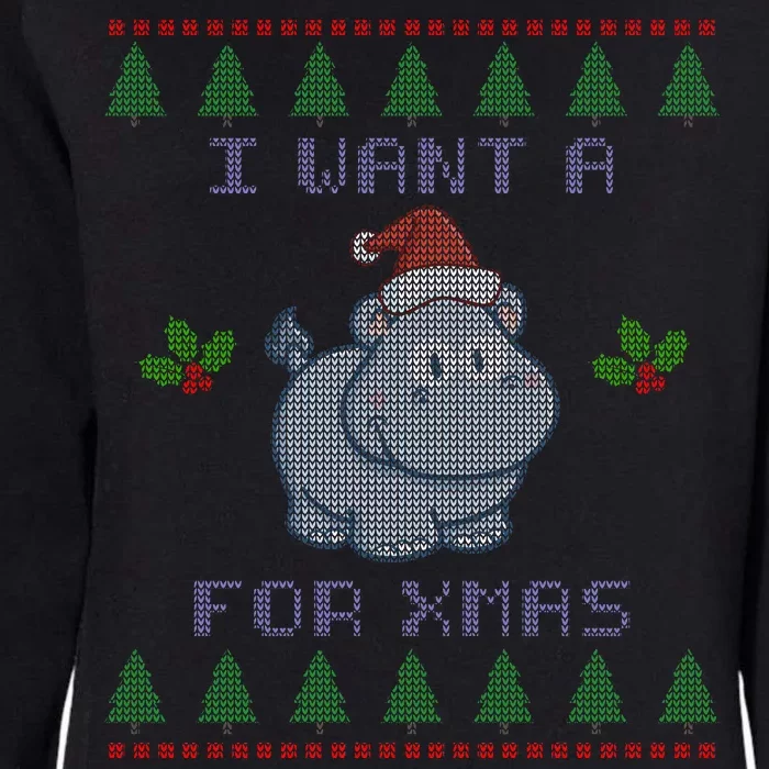 I Want A Hippopotamus For Christmas Ugly Womens California Wash Sweatshirt