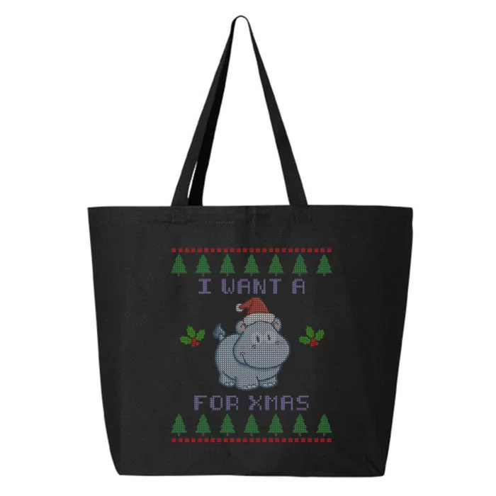 I Want A Hippopotamus For Christmas Ugly 25L Jumbo Tote