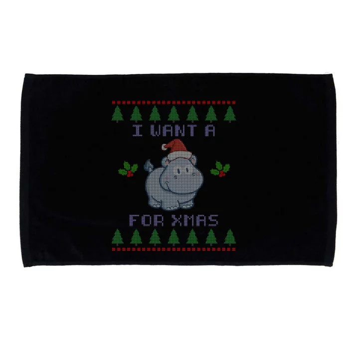 I Want A Hippopotamus For Christmas Ugly Microfiber Hand Towel