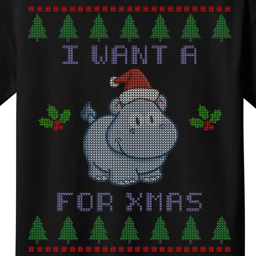 I Want A Hippopotamus For Christmas Ugly Kids T-Shirt