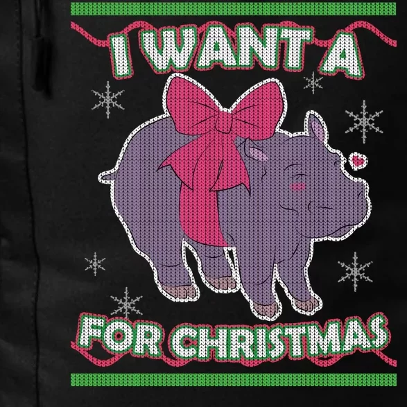 I Want A Hippopotamus Ugly Christmas Sweater Daily Commute Backpack