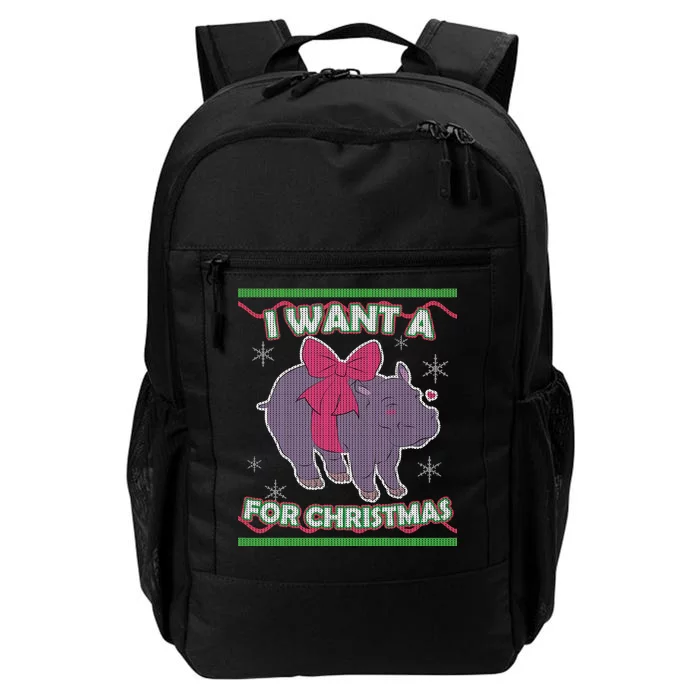 I Want A Hippopotamus Ugly Christmas Sweater Daily Commute Backpack