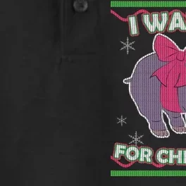 I Want A Hippopotamus Ugly Christmas Sweater Dry Zone Grid Performance Polo