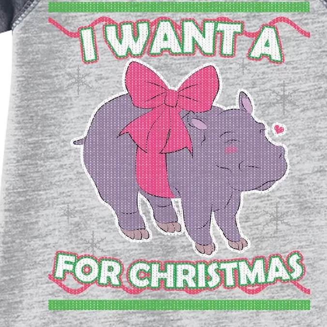 I Want A Hippopotamus Ugly Christmas Sweater Infant Baby Jersey Bodysuit