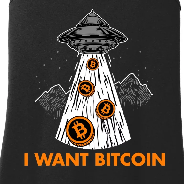 I Want Bitcoin BTC Crypto Currency UFO Ladies Essential Tank