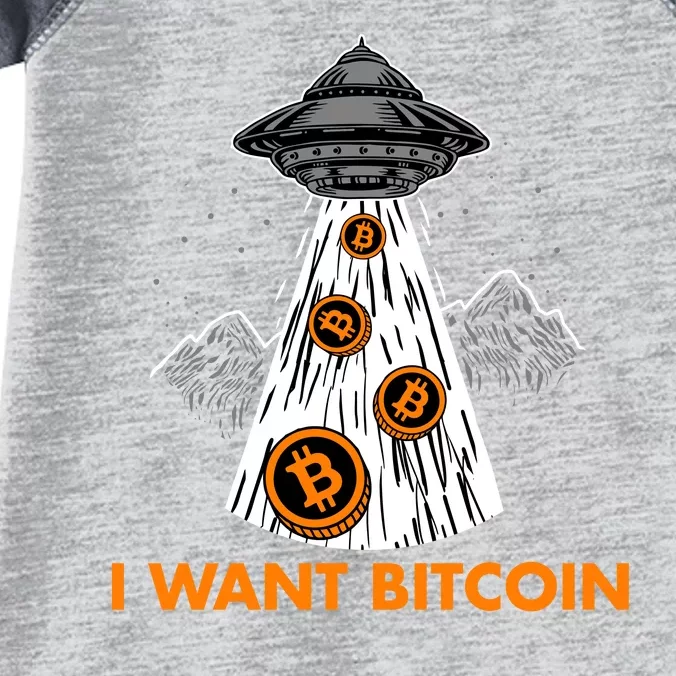 I Want Bitcoin BTC Crypto Currency UFO Infant Baby Jersey Bodysuit