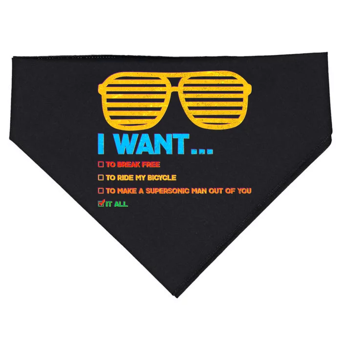 I Want To Break Free Ride Bicycle Want It All USA-Made Doggie Bandana