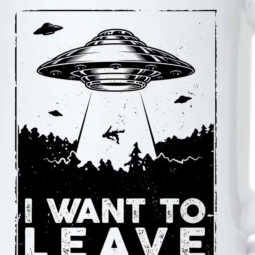 I Want To Leave UFO Alien Black Color Changing Mug