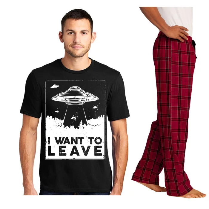 I Want To Leave UFO Alien Pajama Set