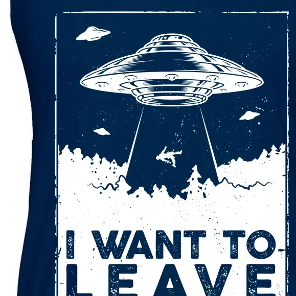 I Want To Leave UFO Alien Ladies Essential Flowy Tank