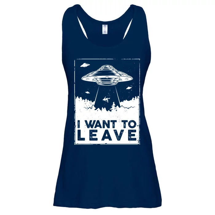 I Want To Leave UFO Alien Ladies Essential Flowy Tank