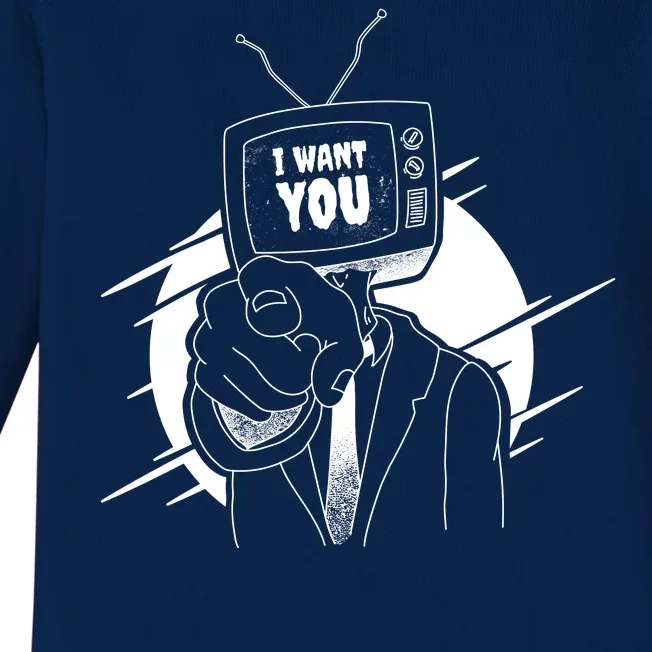 I Want You Television Retro Funny Baby Long Sleeve Bodysuit