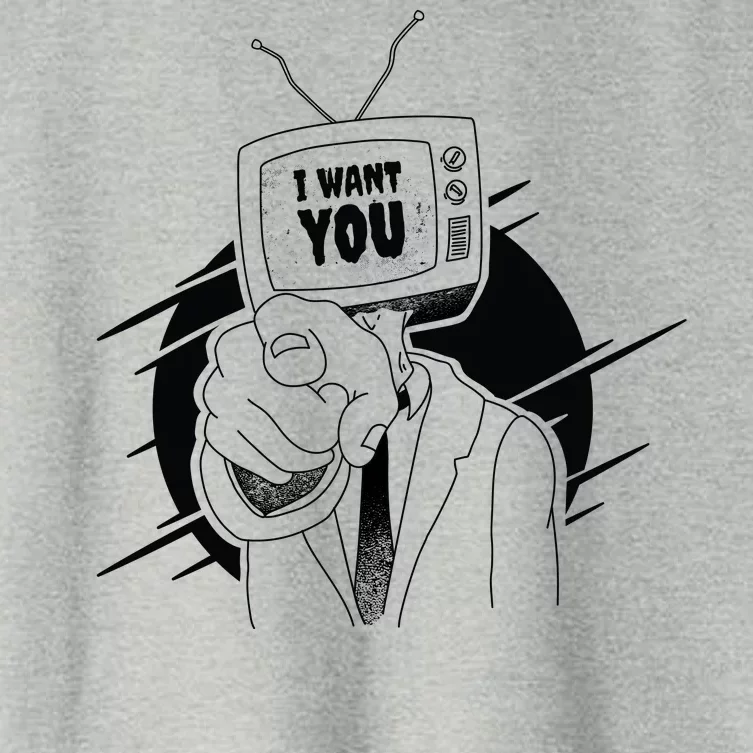 I Want You Television Retro Funny Women's Crop Top Tee