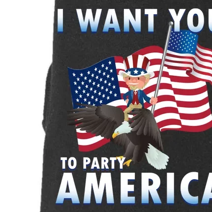 I Want You To Party America Doggie 3-End Fleece Hoodie