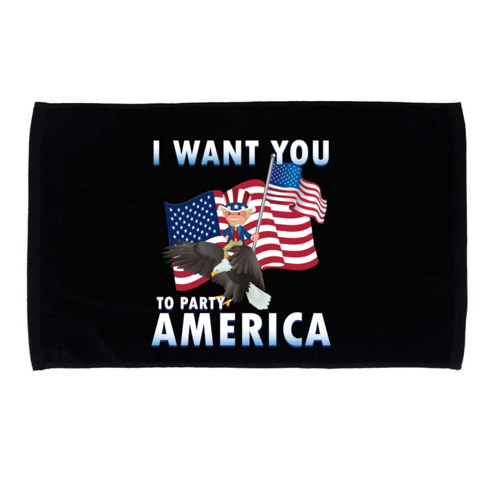 I Want You To Party America Microfiber Hand Towel