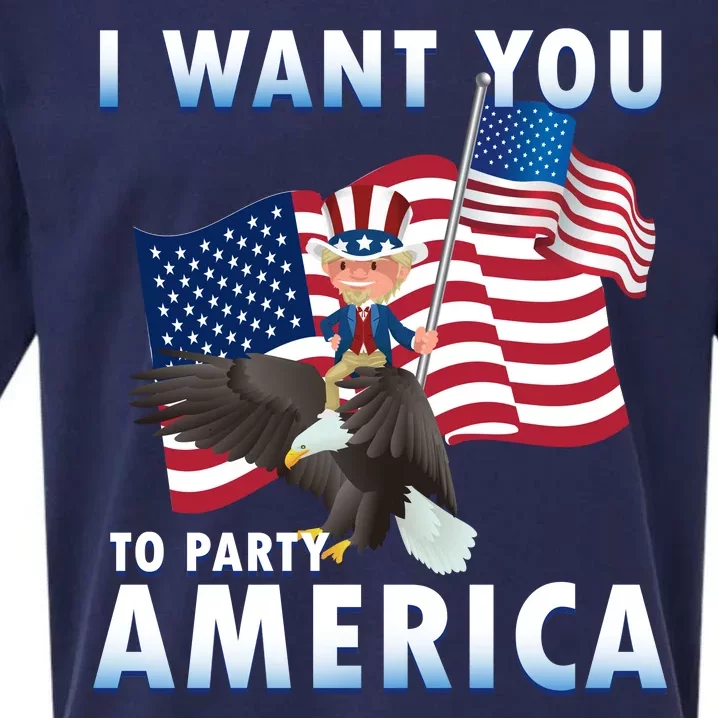 I Want You To Party America Sueded Cloud Jersey T-Shirt