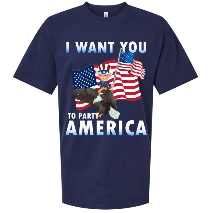 I Want You To Party America Sueded Cloud Jersey T-Shirt