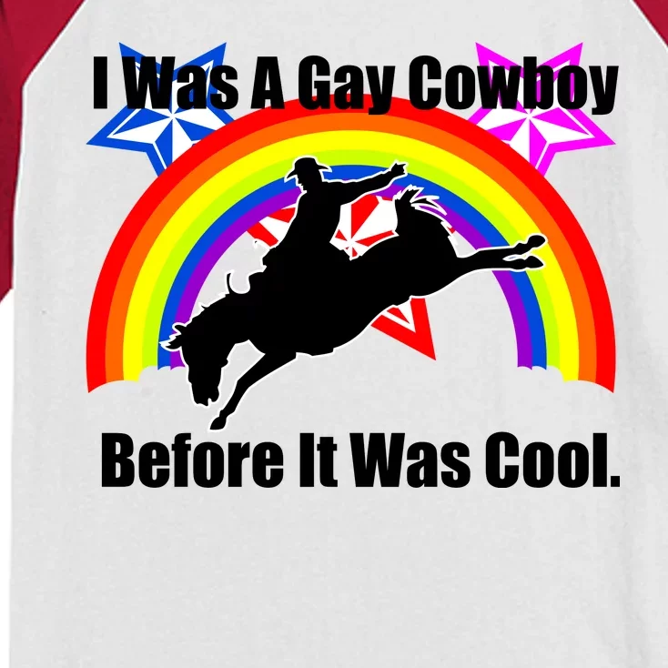 I Was A Gay Cowboy Before It Was Cool Kids Colorblock Raglan Jersey