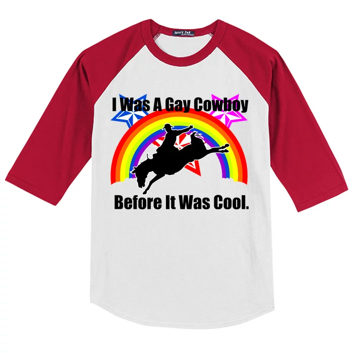 I Was A Gay Cowboy Before It Was Cool Kids Colorblock Raglan Jersey