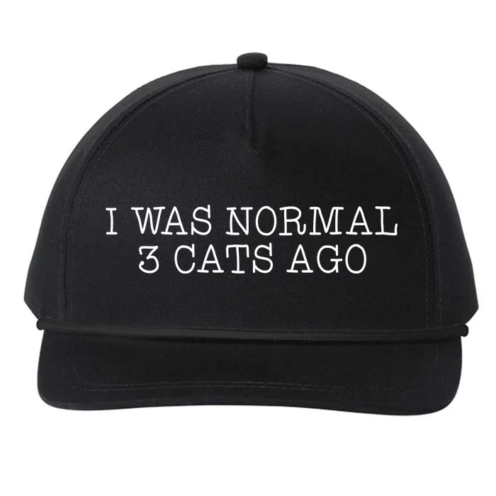 I Was Normal 3 Cats Ago Snapback Five-Panel Rope Hat