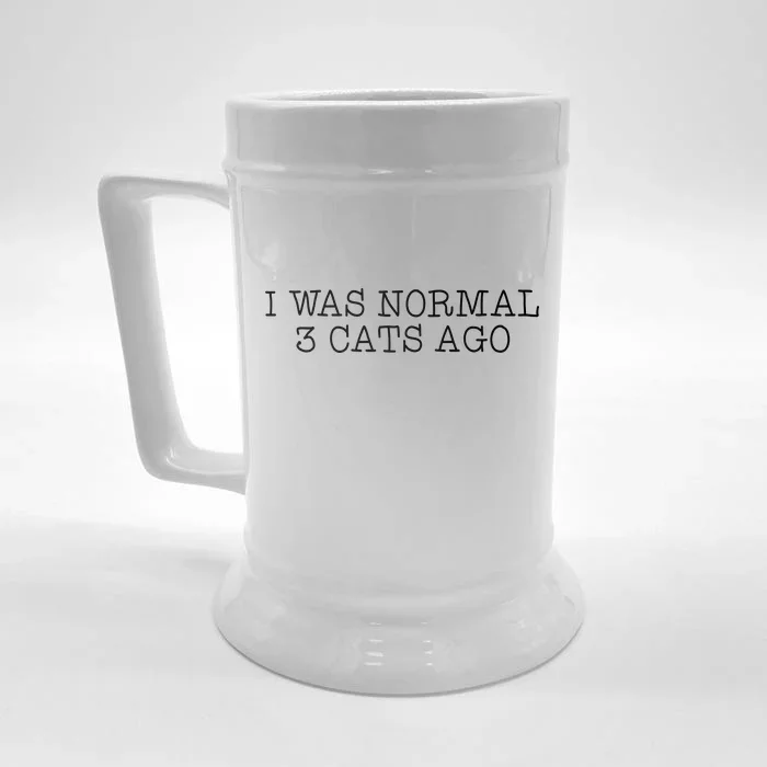 I Was Normal 3 Cats Ago Front & Back Beer Stein