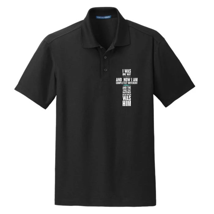 I Was One Way And Now I Am Completely Different Cross Dry Zone Grid Performance Polo