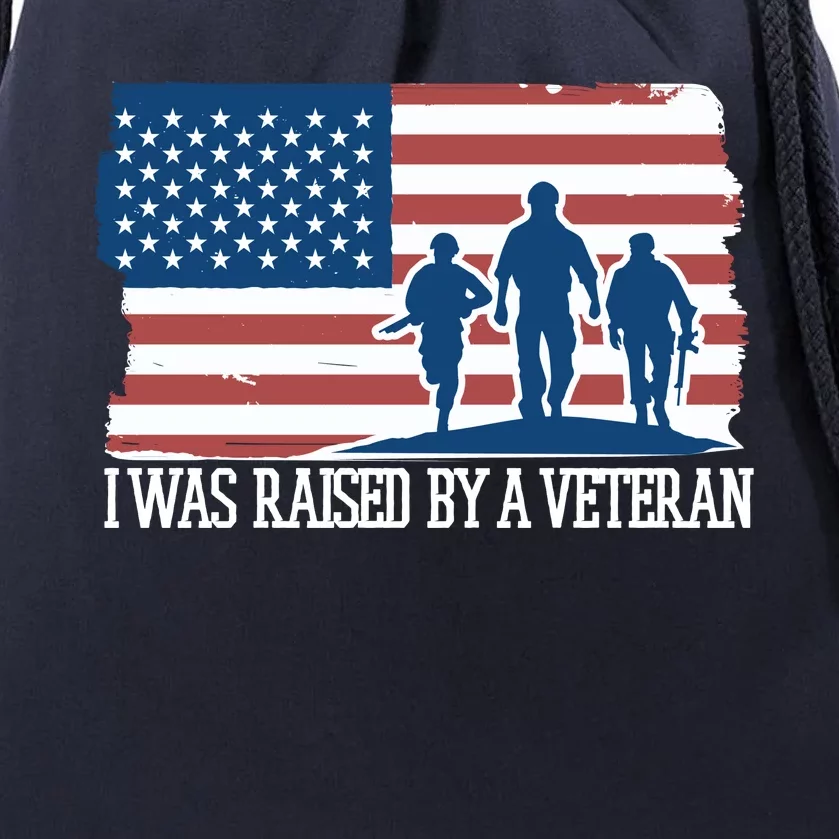 I Was Raised By A Veteran Drawstring Bag