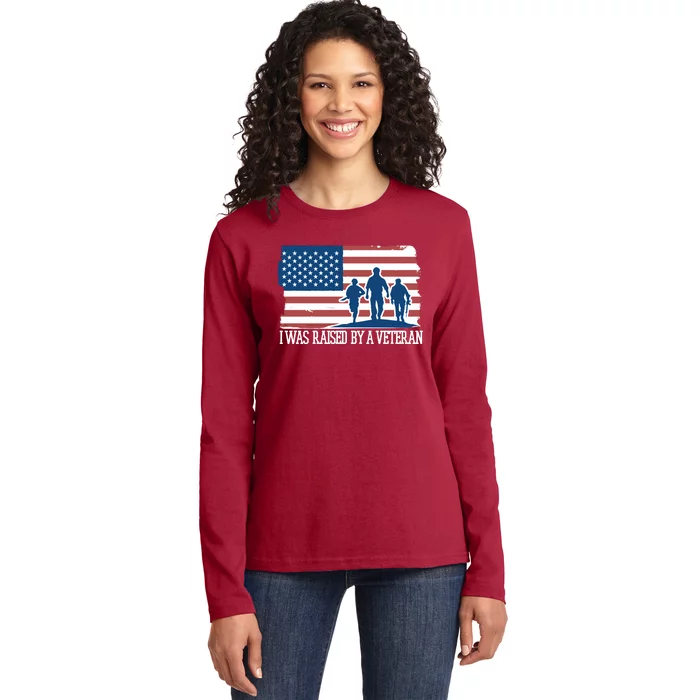 I Was Raised By A Veteran Ladies Long Sleeve Shirt