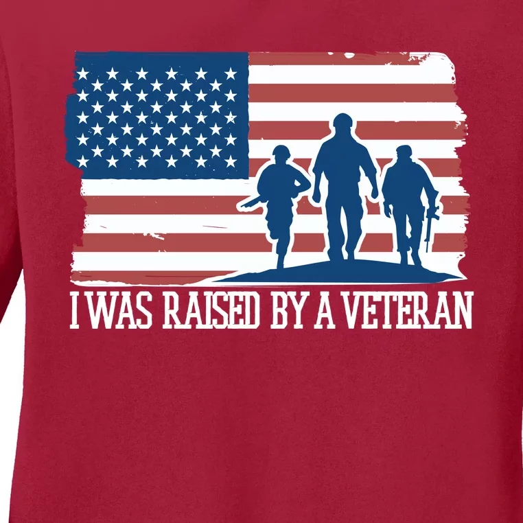 I Was Raised By A Veteran Ladies Long Sleeve Shirt