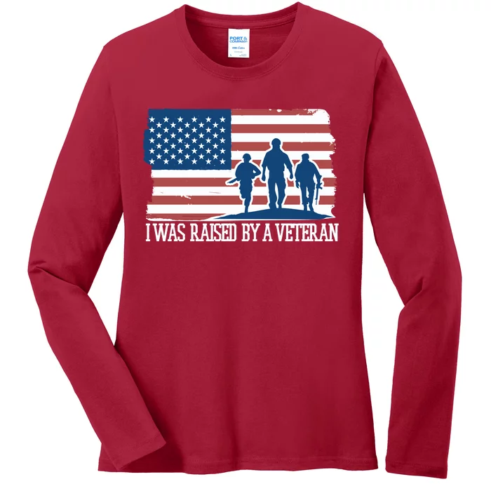 I Was Raised By A Veteran Ladies Long Sleeve Shirt