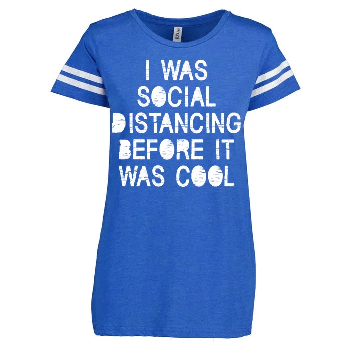 I Was Social Distancing Before it Was Cool Funny Pandemic Enza Ladies Jersey Football T-Shirt