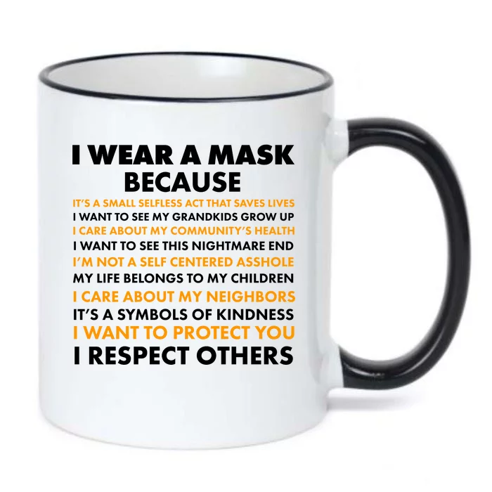 I Wear A Mask Because I Want to Protect You Black Color Changing Mug