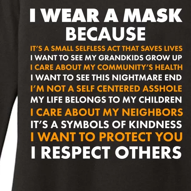 I Wear A Mask Because I Want to Protect You Womens CVC Long Sleeve Shirt