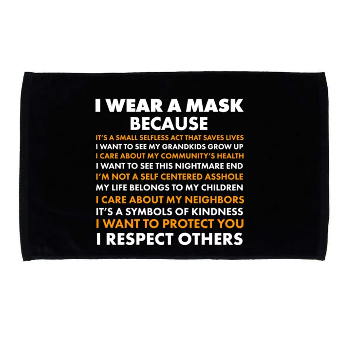 I Wear A Mask Because I Want to Protect You Microfiber Hand Towel