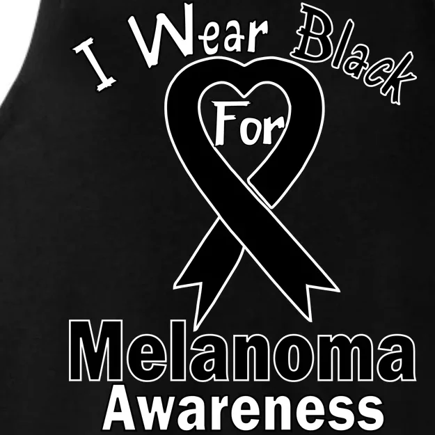 I Wear Black For Melanoma Awareness Ladies Tri-Blend Wicking Tank