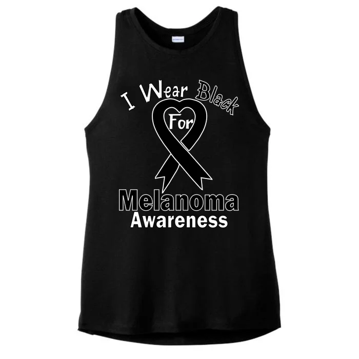 I Wear Black For Melanoma Awareness Ladies Tri-Blend Wicking Tank