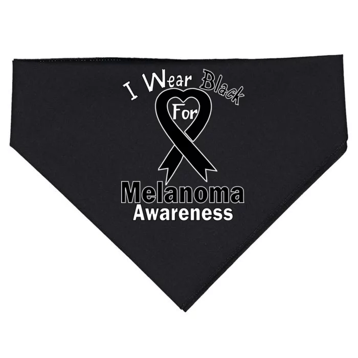 I Wear Black For Melanoma Awareness USA-Made Doggie Bandana