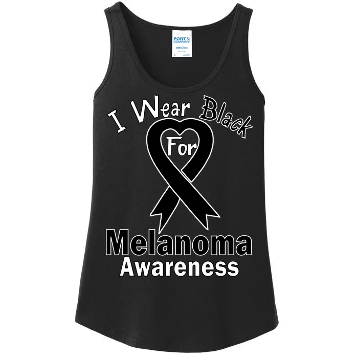 I Wear Black For Melanoma Awareness Ladies Essential Tank