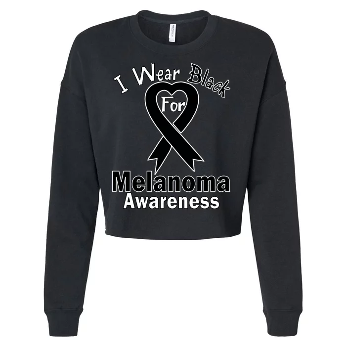 I Wear Black For Melanoma Awareness Cropped Pullover Crew