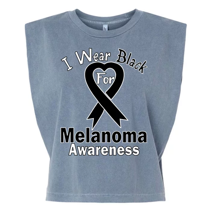 I Wear Black For Melanoma Awareness Garment-Dyed Women's Muscle Tee