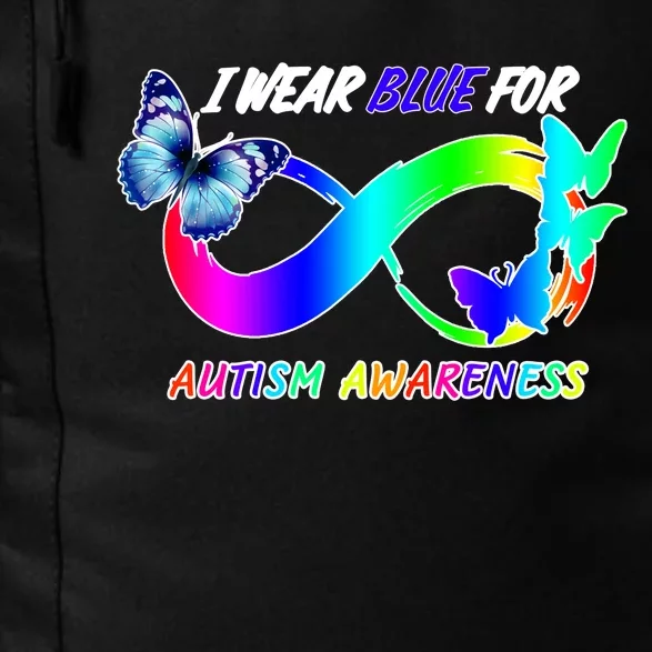 I Wear Blue For Autism Awareness Butterfly Ribbon Daily Commute Backpack