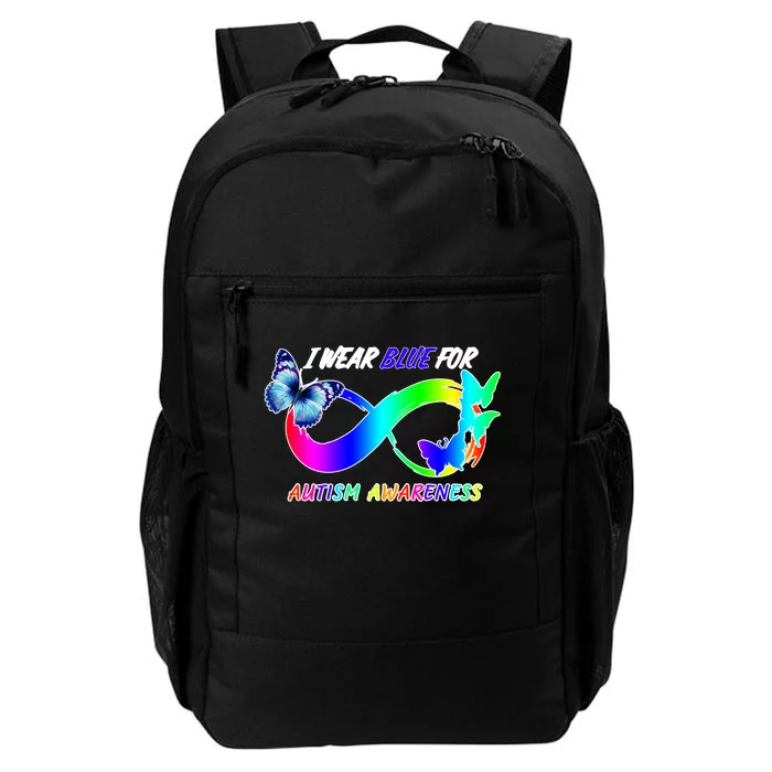 I Wear Blue For Autism Awareness Butterfly Ribbon Daily Commute Backpack