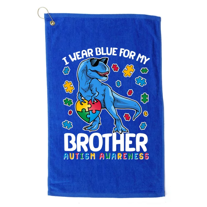 I Wear Blue For My Brother Autism Awareness T-Rex Dinosaur Platinum Collection Golf Towel