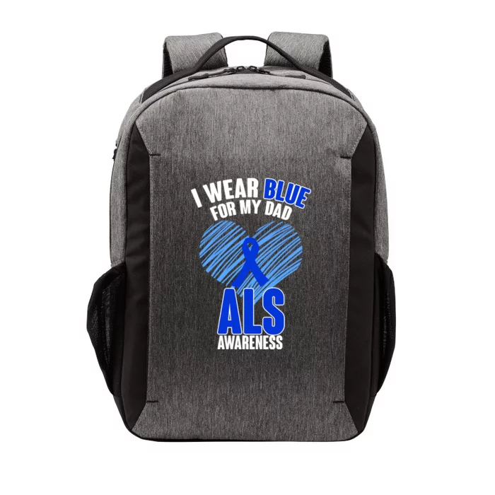 I Wear Blue For My Dad ALS Awareness Vector Backpack