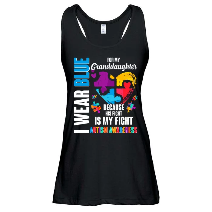 I Wear Blue For My Granddaughter Her Fight is My Fight  Autism Ladies Essential Flowy Tank