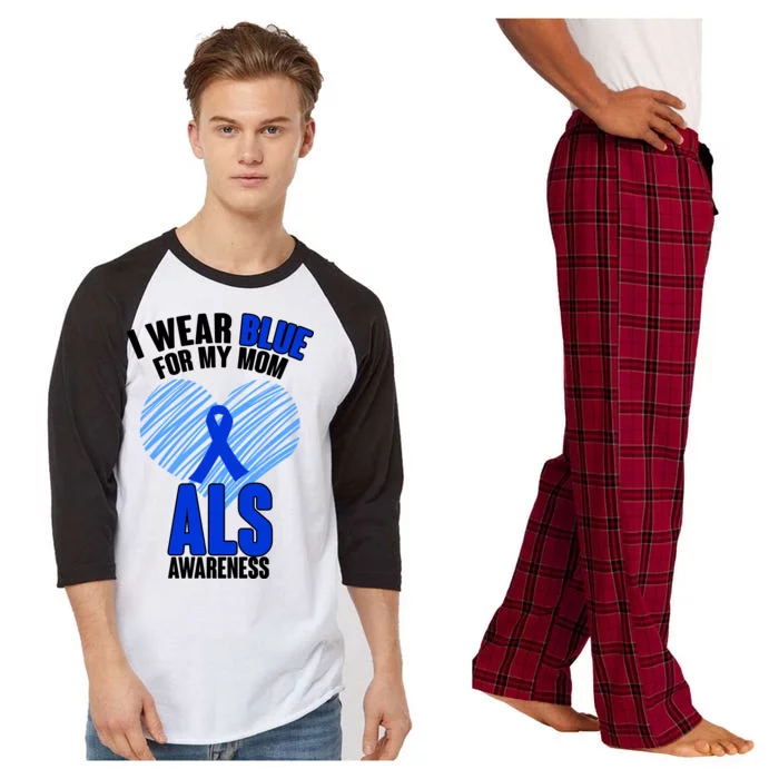 I Wear Blue For My Mom ALS Awareness Raglan Sleeve Pajama Set