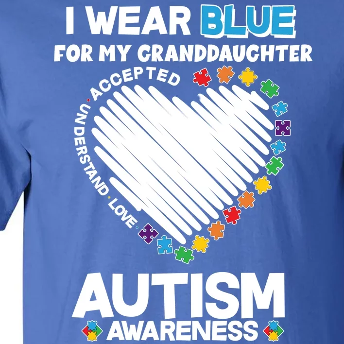 I Wear Blue For My Personalize Custom Text Autism Tall T-Shirt